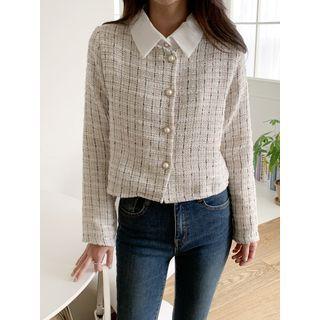 Pearly-button Tweed Jacket