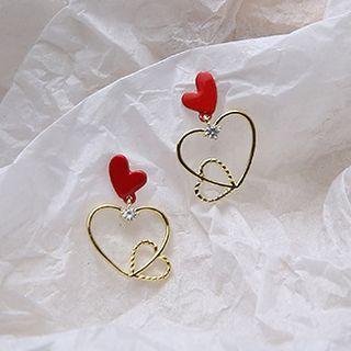 Heart Dangle Earring Gold - One Size