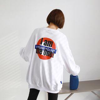 Tall Size Letter Print Cotton Sweatshirt