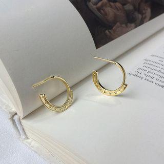 925 Sterling Silver Open Hoop Earring 1 Pair - As Shown In Figure - One Size