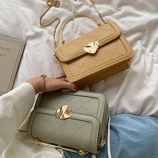 Top-handle Irregular Buckle Crossbody Bag