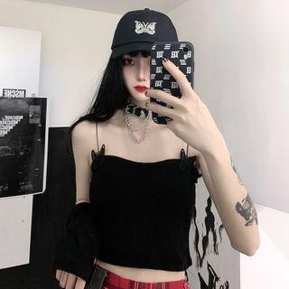 Butterfly Applique Cropped Camisole Top