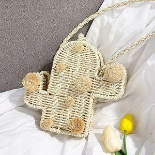 Woven Cactus Crossbody Bag One Size - One Size