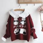 Panda Jacquard Sweater / Shirt / Set