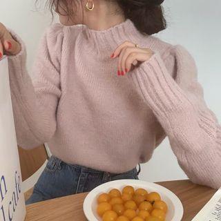 Long Sleeve Mock-neck Plain Sweater