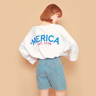 Lettering-back Loose-fit Top