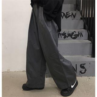 Plain Wide-leg Pants / Chain