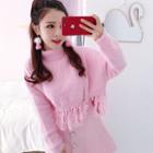 Turtleneck Tassel Cropped Sweater