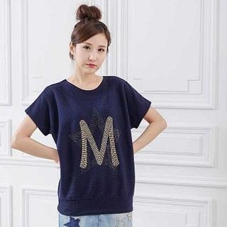 Short-sleeve Rhinestone Top