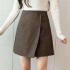 Asymmetrical Faux Leather A-line Skirt