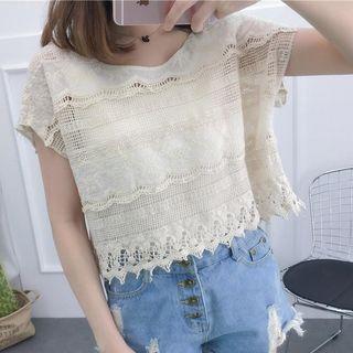 Crochet Lace Short-sleeve Top