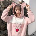 Rabbit Ear Embroidered Hoodie