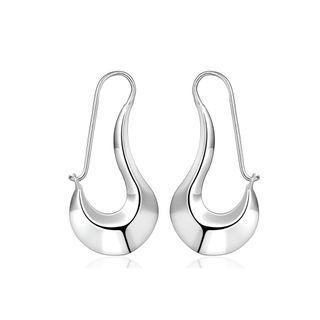 Fashion Simple Oval Earrings Silver - One Size