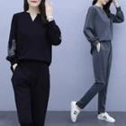 Set: Notched Sweatshirt + Sweatpants