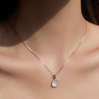 Gemstone Bead Pendant Sterling Silver Necklace White - One Size