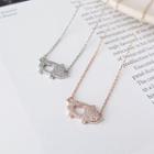 925 Sterling Silver Rhinestone Pig Pendant Necklace
