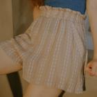 High-waist Floral Embroidered Wide-leg Shorts As Shown In Figure - One Size