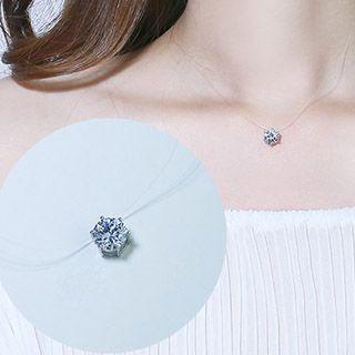 Rhinestone / Crystal / Pearl Necklace On Fishing Line