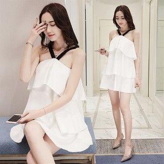 Strappy Layered Ruffle Dress