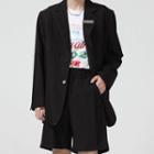 Plain Single-breasted Blazer / Shorts / Loose Fit Pants