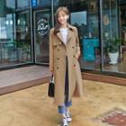 Flap-front Tailored Long Trench Coat