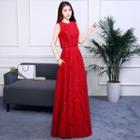Set: Strapless A-line Evening Gown + Crew-neck Tank Top