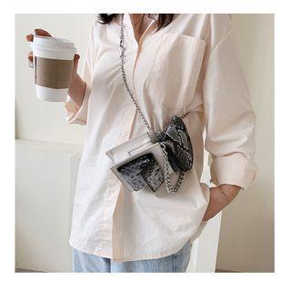Set: Python Print Faux Leather Mini Crossbody Bag + Min Pouch