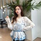 Mock-two Lace Short-sleeve Top