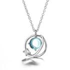 Rhinestone Faux Crystal Planet Pendant Necklace E317 - As Shown In Figure - One Size