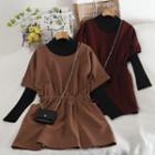 Set: Long-sleeve T-shirt + Short-sleeve A-line Dress