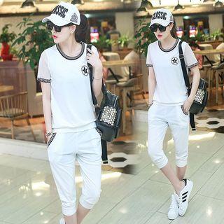 Set: Short-sleeve Star T-shirt + Capri Sweatpants