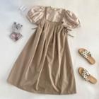 Short-sleeve Plain Blouse / A-line Overall Dress