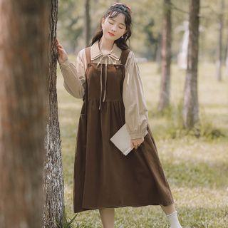 Set: Collared Blouse + Sleeveless Dress