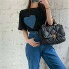 Crewneck Heart Oversize Top Black - One Size