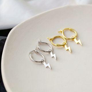 925 Sterling Silver Lightning Drop Earring