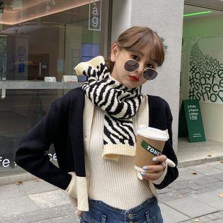Zebra Print Scarf Zebra - Black & White - 60cm-80cm
