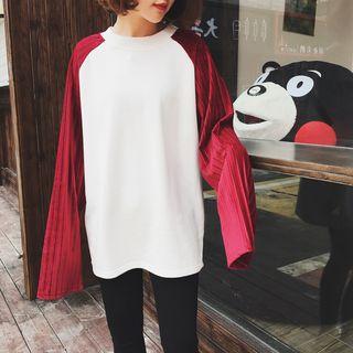Extra Long-sleeve Color-block Tee