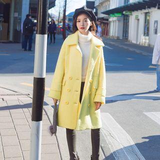 Plain Long Double Breasted Coat