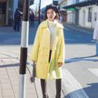 Plain Long Double Breasted Coat