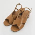 Cross-band Chunky-heel Sandals