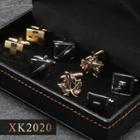 4 Pair Set: Alloy Cufflinks (various Designs) Xxk2020 - 4 Pair - Silver & Gold - One Size