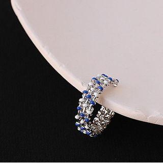 Glaze Alloy Open Ring 1 Pc - Silver - One Size