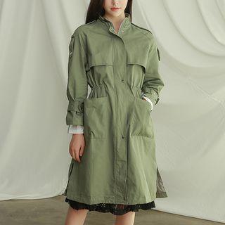 Slit-side Flap Safari Jacket Khaki - One Size