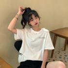 Short-sleeve Lettering Animal Ear T-shirt