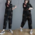 Flower Print Straight-cut Jumper Jeans