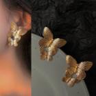Metal Butterfly Earring Gold - 1400a#
