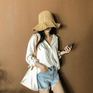 Hooded Linen Blend Shirt