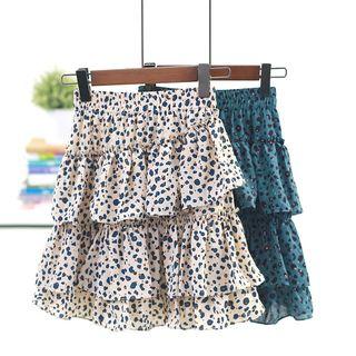 Floral Tiered A-line Skirt