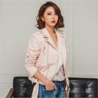 Faux-leather Rider Jacket With Belt