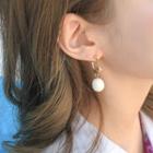 Bead-dangle Hoop Earrings Ivory - One Size